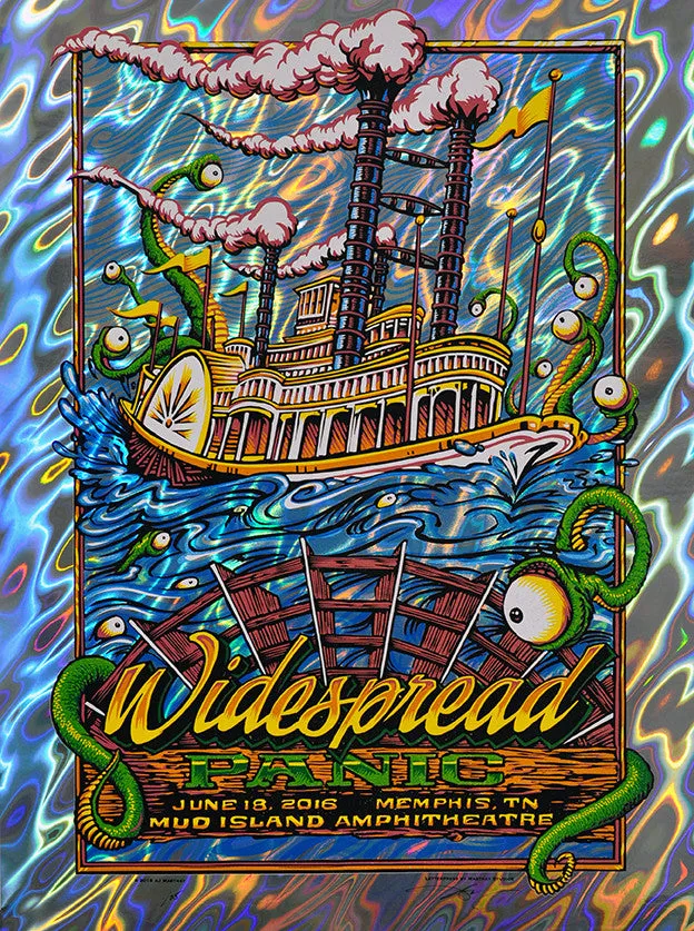 AJ Masthay "Widespread Panic - Mud Island" Lava Foil