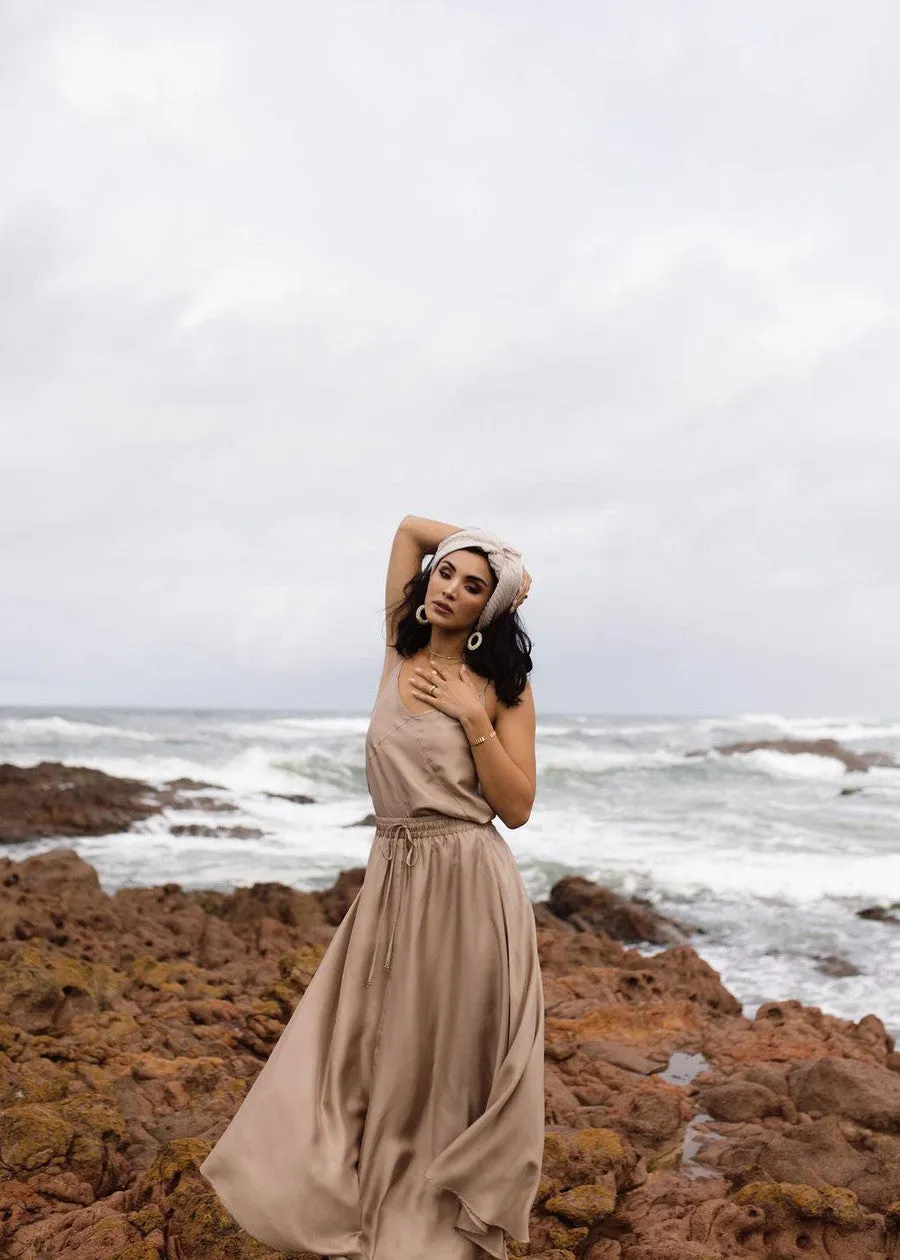 Aster Silk Maxi Skirt - Bronze