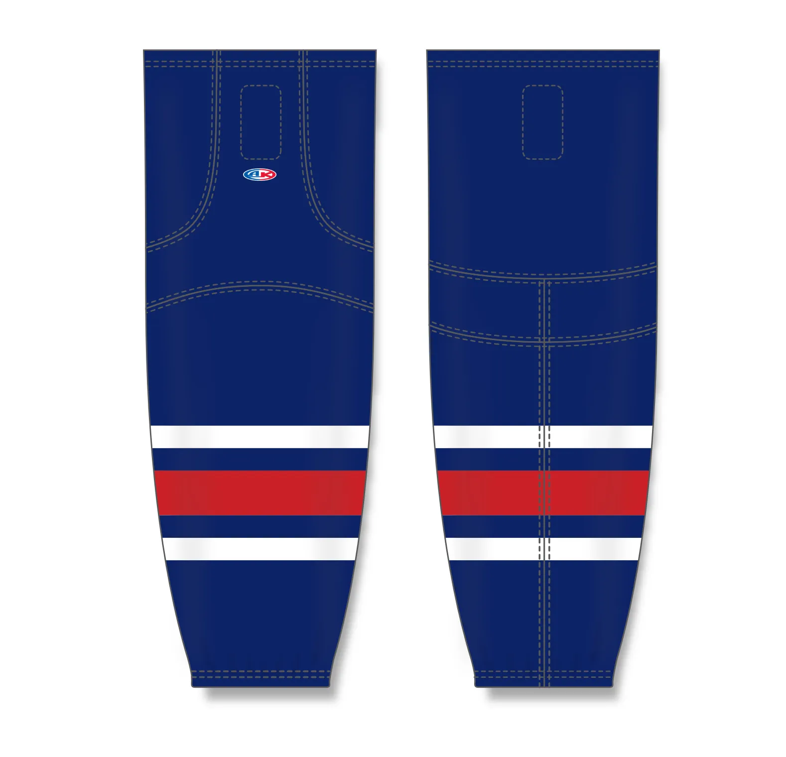 Athletic Knit (AK) HS2100-890 2010 Columbus Blue Jackets Navy Mesh Ice Hockey Socks