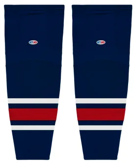 Athletic Knit (AK) HS2100-890 2010 Columbus Blue Jackets Navy Mesh Ice Hockey Socks