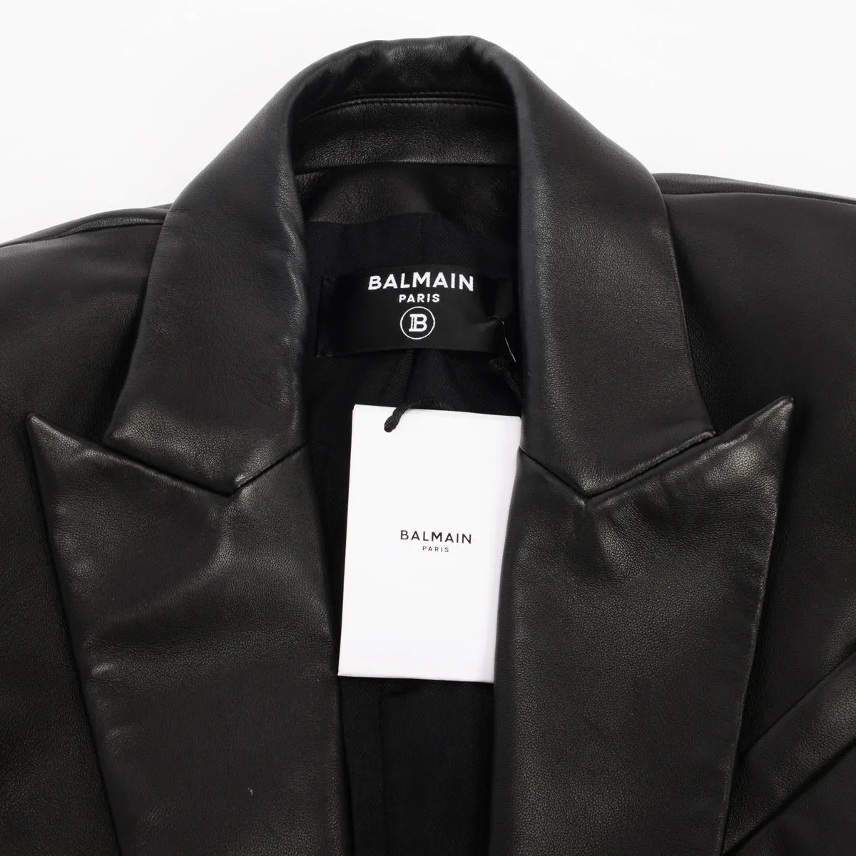 Balmain Black Lambskin Classic DB Blazer FR 46