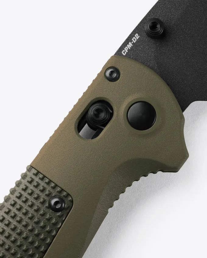 Benchmade 431BK-1 Tanto Redoubt AXIS Lock 3.53" Cerakote CPM-D2 Plain Edge Ranger Green/Forest Grivory Handles