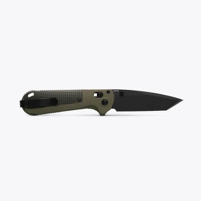 Benchmade 431BK-1 Tanto Redoubt AXIS Lock 3.53" Cerakote CPM-D2 Plain Edge Ranger Green/Forest Grivory Handles