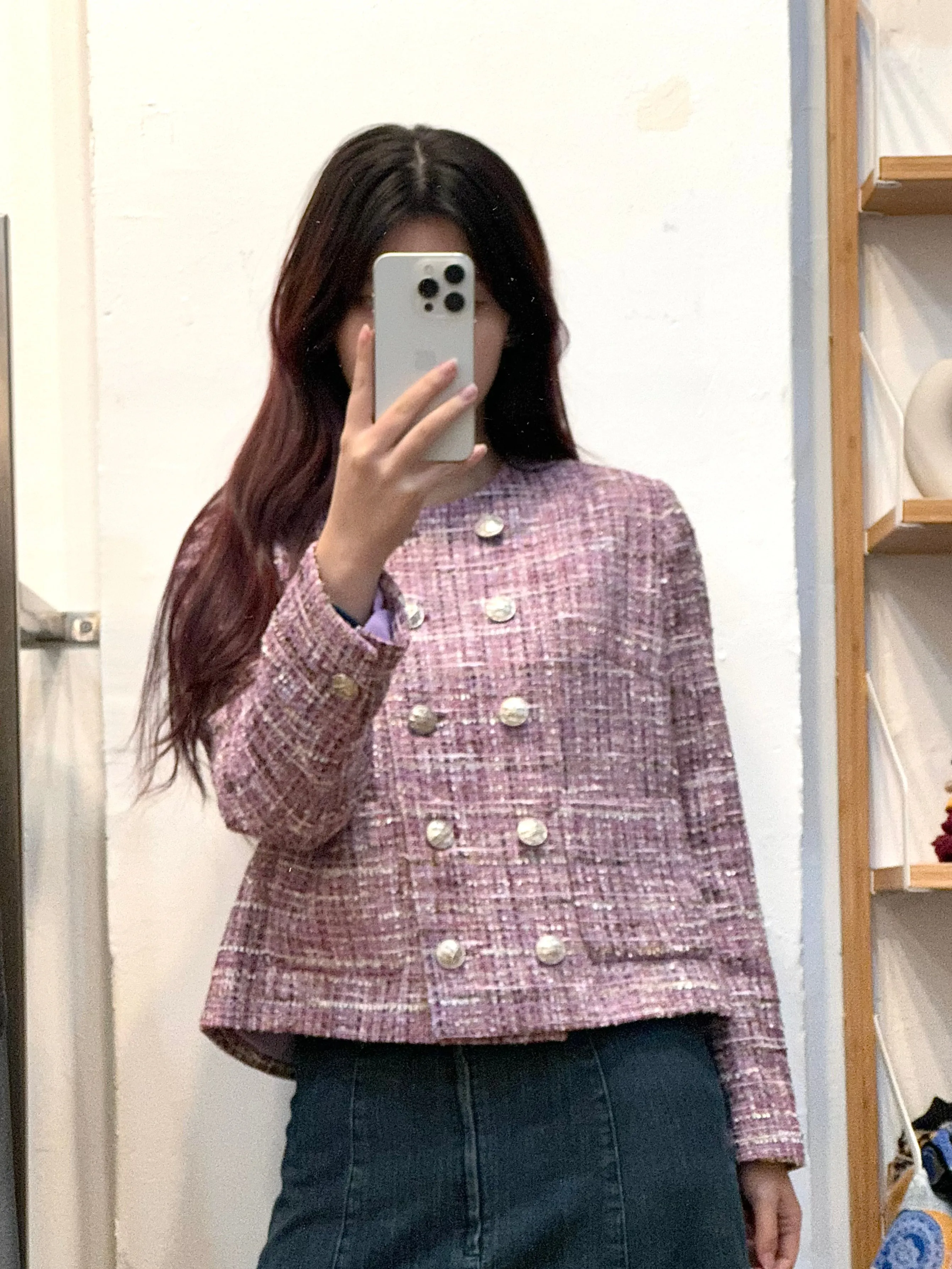 Black/Pink tweed jacket