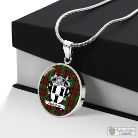 Blackstock Hunting Tartan Circle Necklace with Family Crest