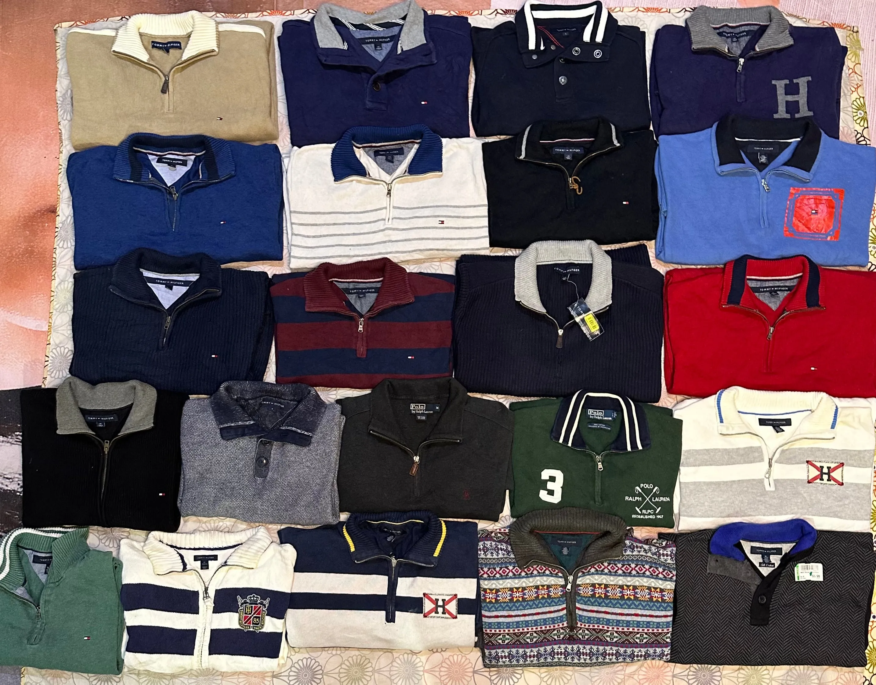 Branded Polo/Tommy Half Zip Sweaters