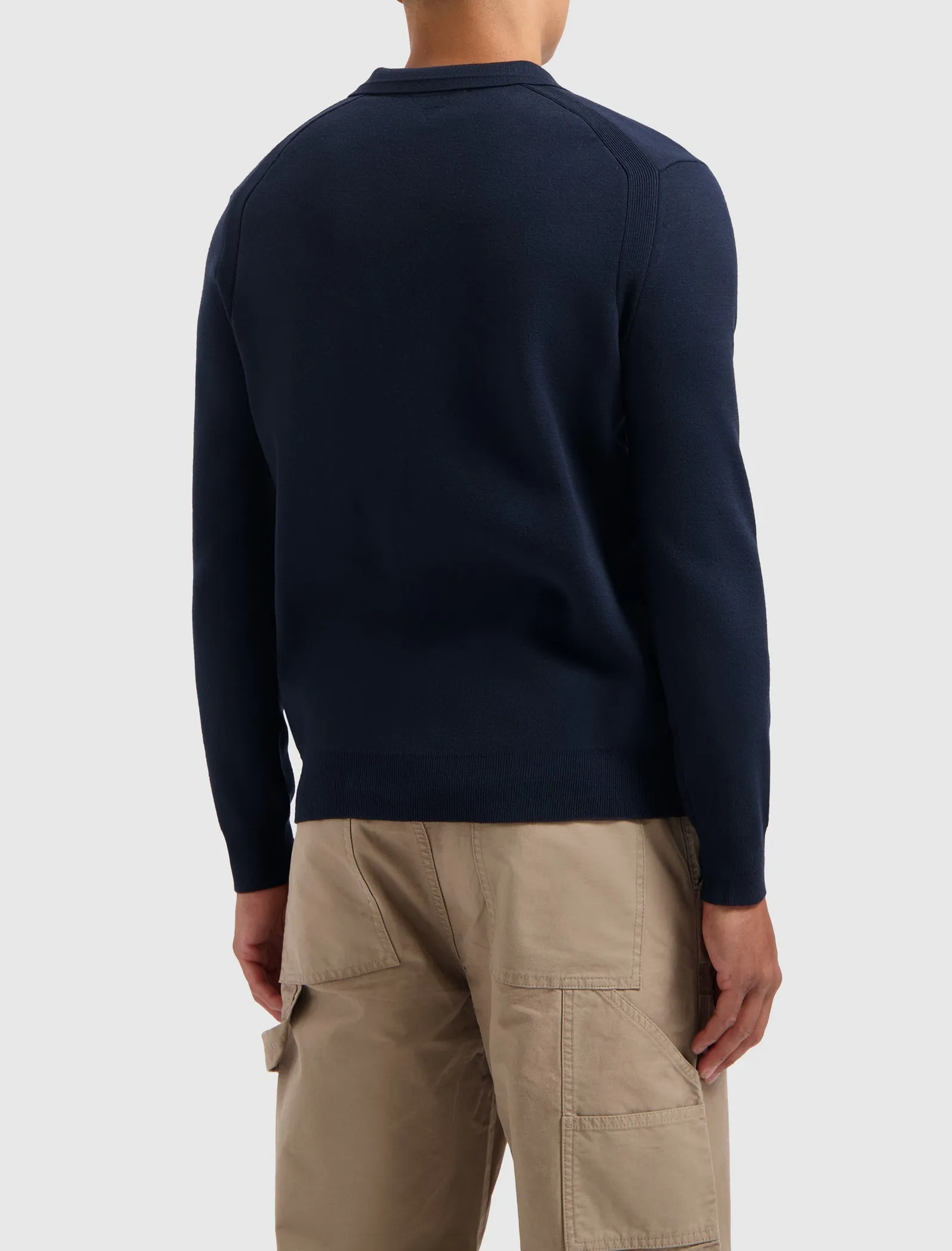 Buttonless Polo Knitwear | Navy