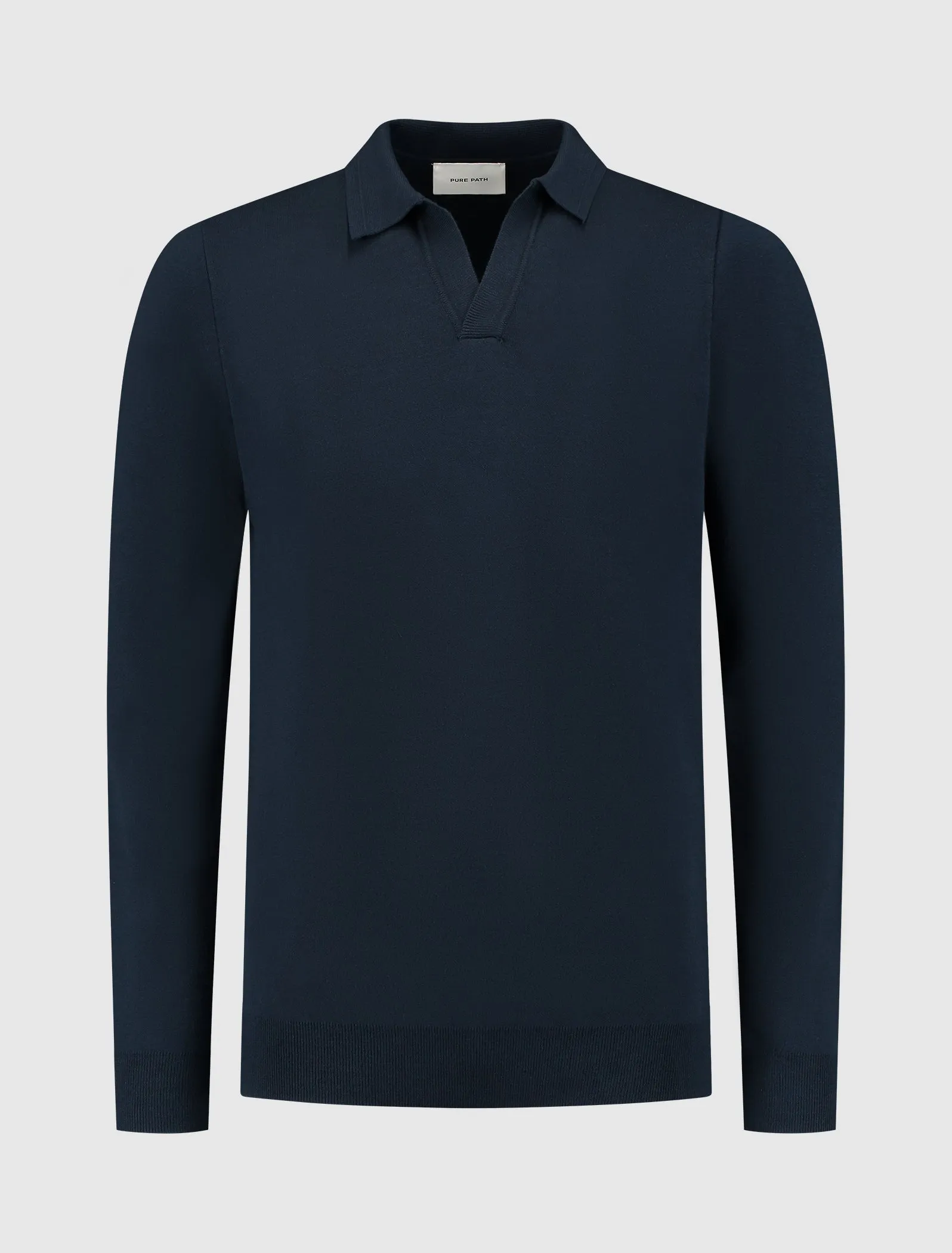 Buttonless Polo Knitwear | Navy