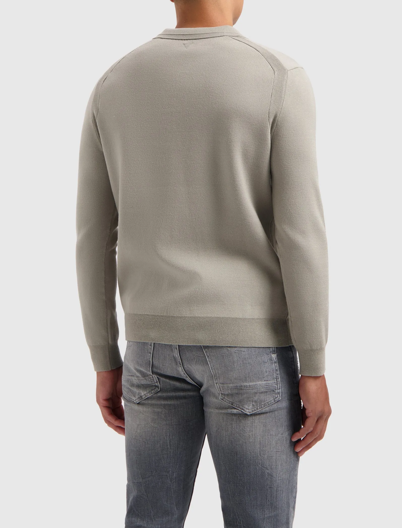 Buttonless Polo Knitwear | Taupe