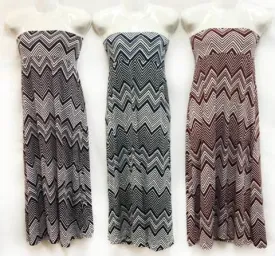 chevron print maxi skirts - assorted colors Case of 12