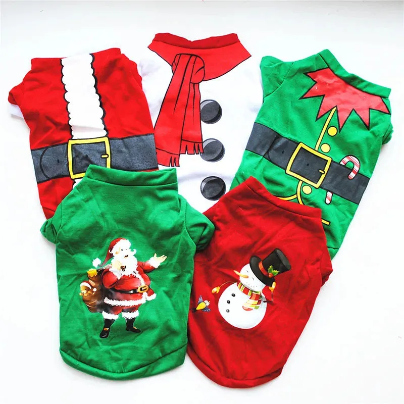 Christmas Dog Clothes Cotton Pet Clothing