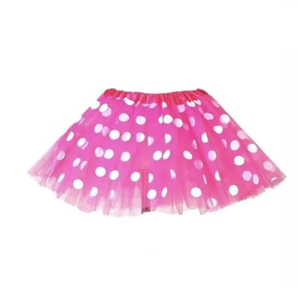 Dark Pink Polka Dot Tutu Skirt (Age 3-6)