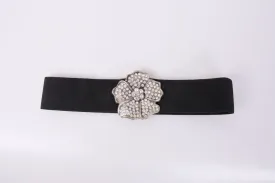 Diamante Flower Buckle Wide Women Belt