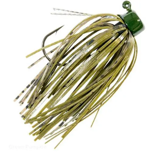 Finesse Shroomz Micro Jig Lures - 3-16 oz Size, Green Pumpkin, Per 2