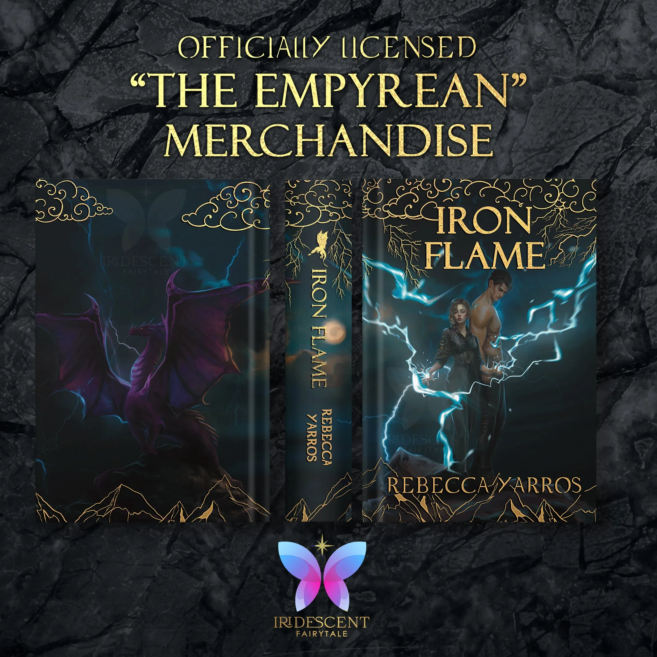 Fourth Wing & Iron Flame Set (The Empyrean #1 and #2) Gold Foiled Dust Jackets (Officially Licensed)