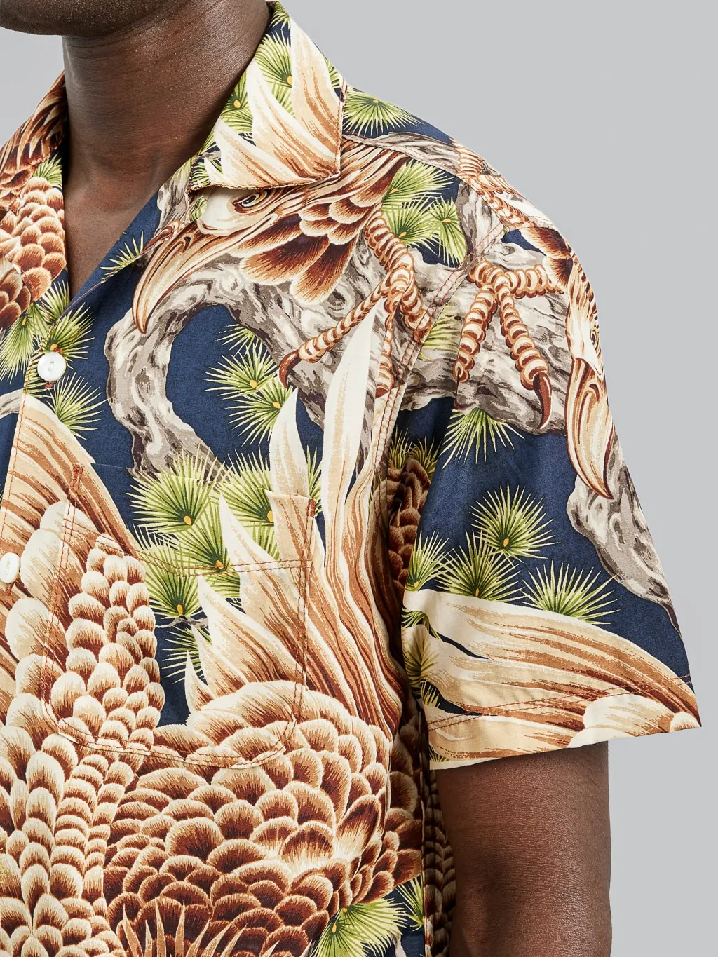 Freenote Cloth Hawaiian Navy Hawk Shirt