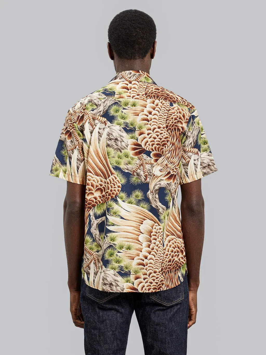 Freenote Cloth Hawaiian Navy Hawk Shirt