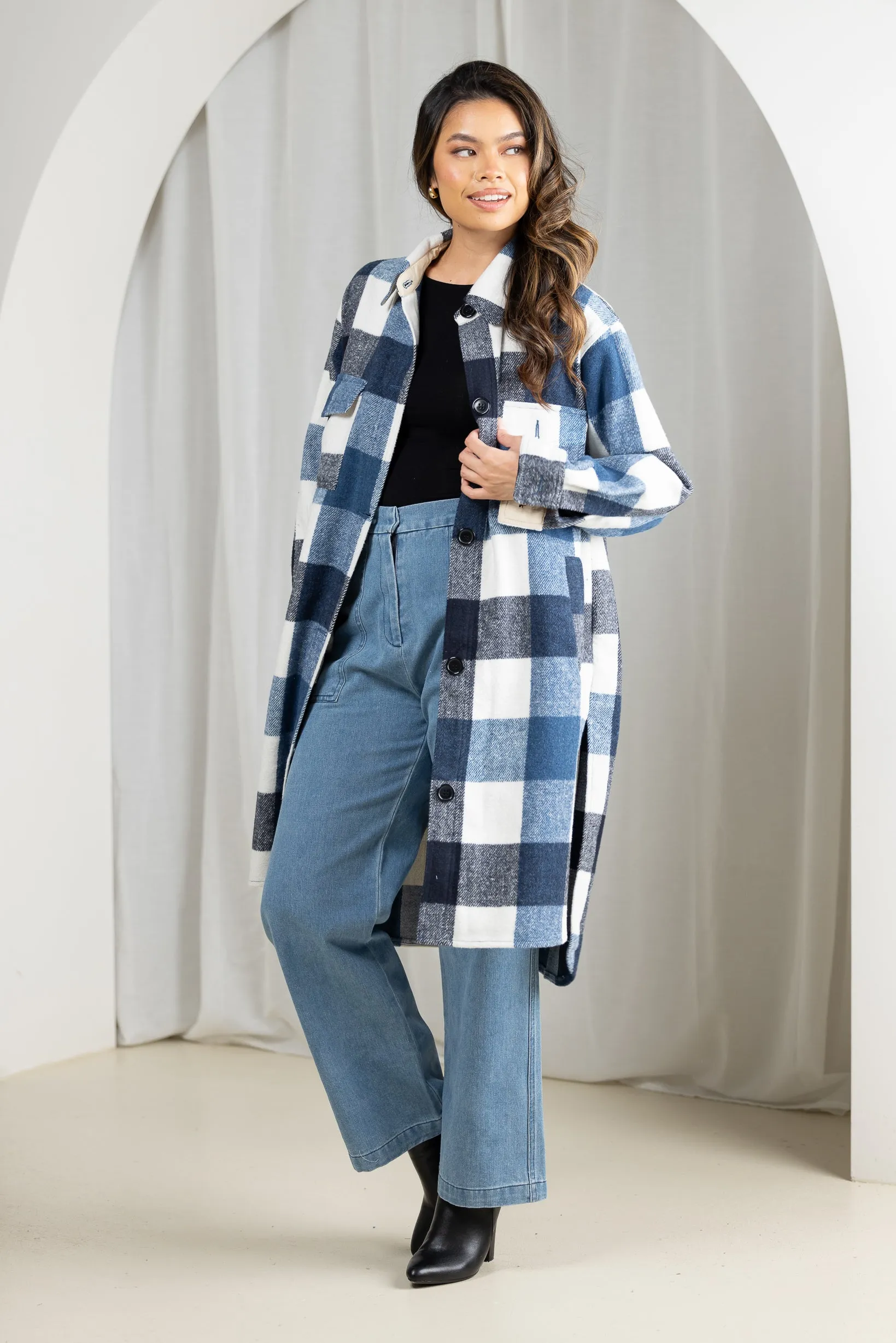 Gingham Long Shacket