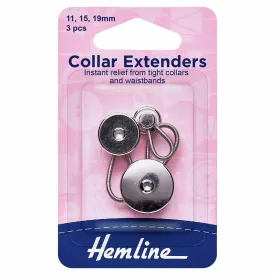 Hemline Metal Collar Expanders - Assorted (Pack of 3)