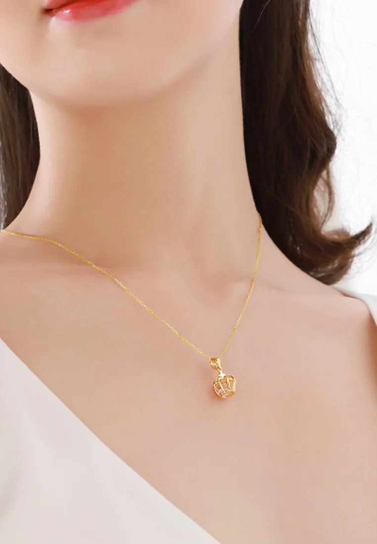 Imperial Crown Zirconia Stone Necklace