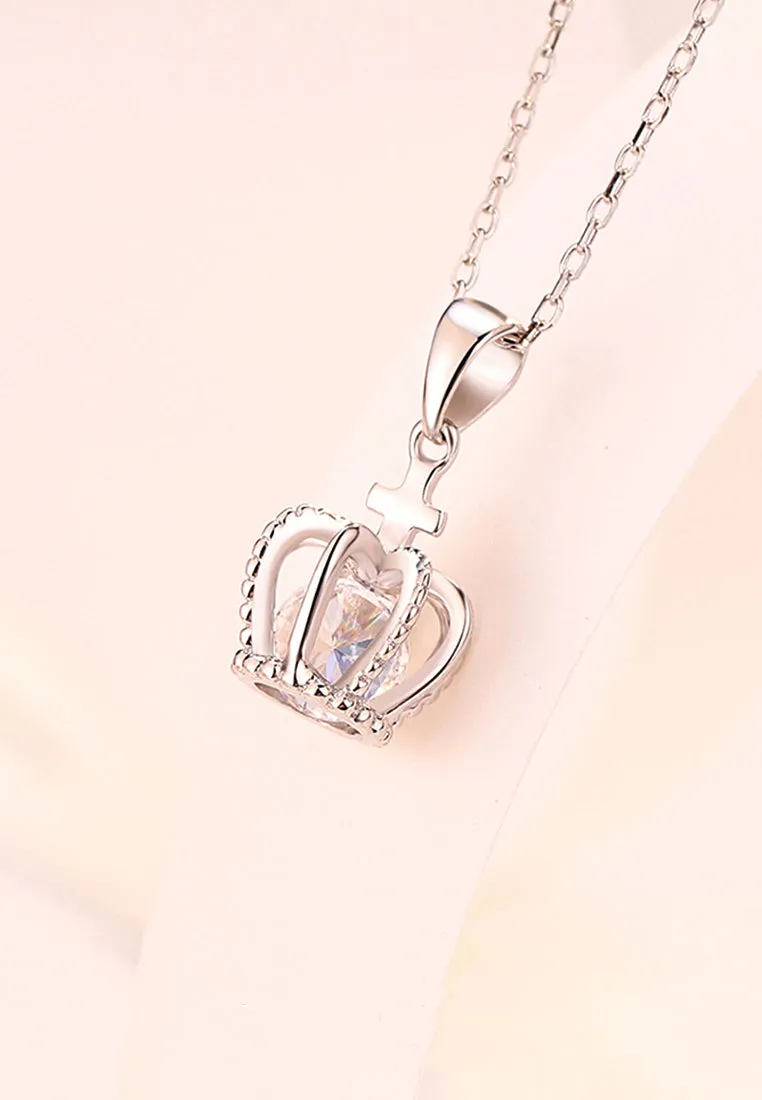 Imperial Crown Zirconia Stone Necklace