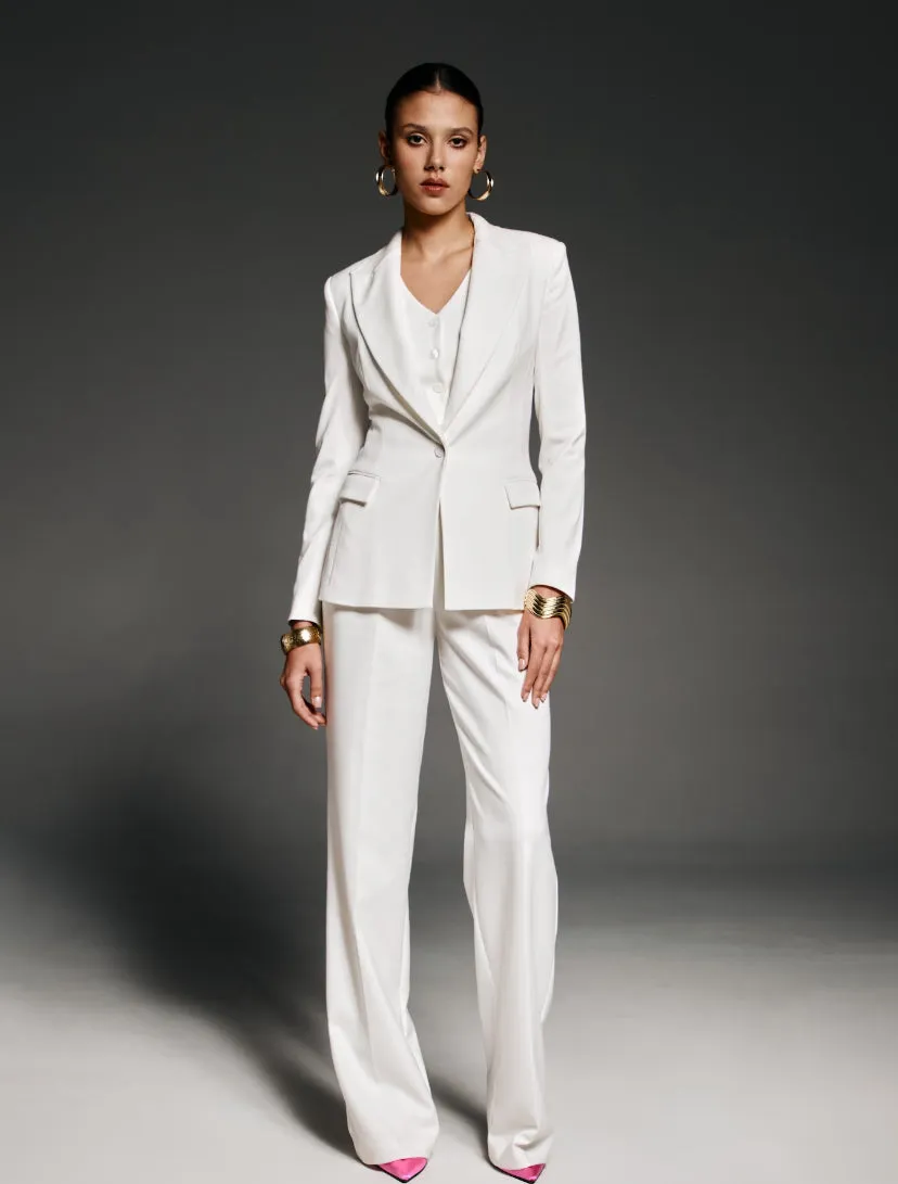 Ivory fitted classic jacket