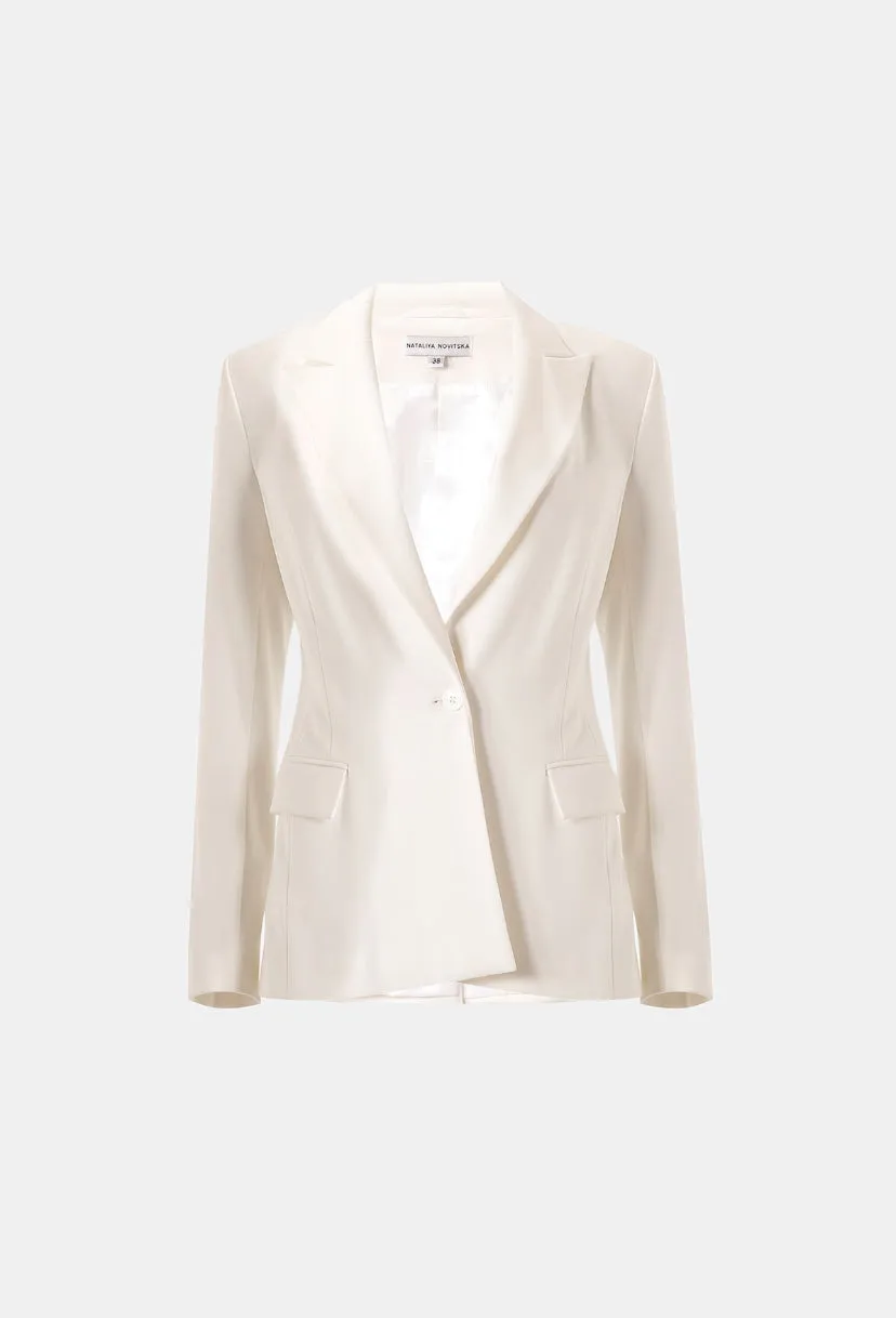 Ivory fitted classic jacket