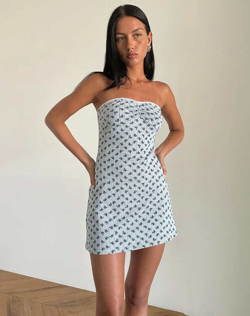 Javaya Bandeau Mini Dress in Floral Stripe