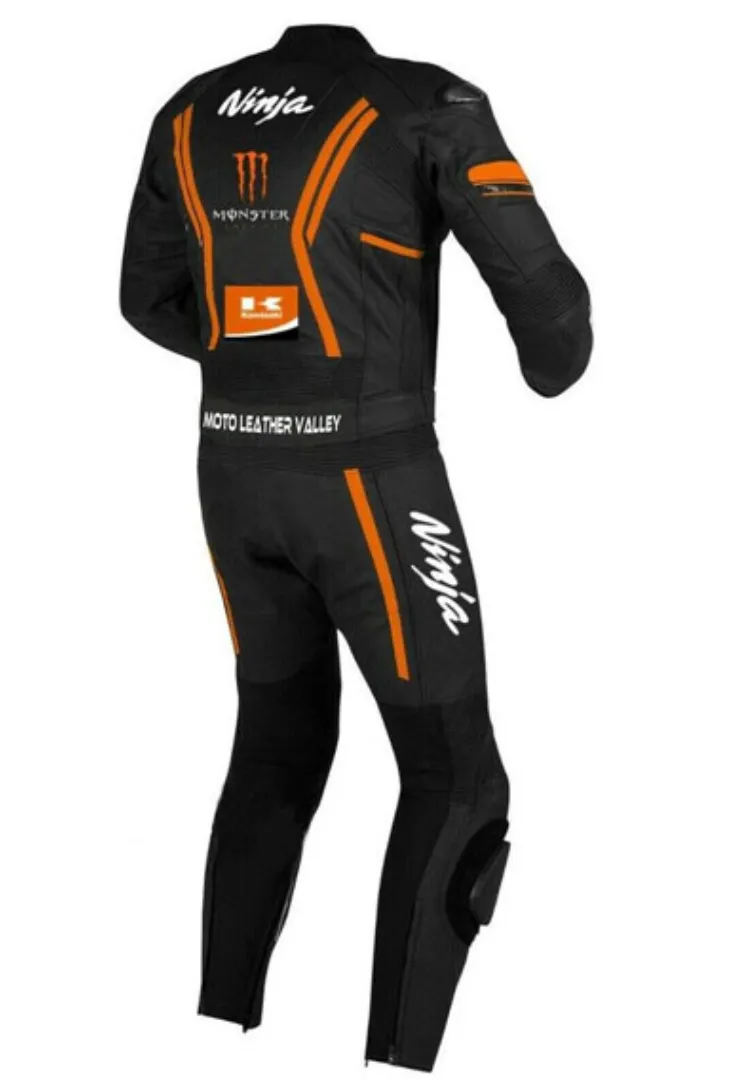 KAWASAKI NINJA MONSTER MEN MOTORCYCLE LEATHER RACING SUIT