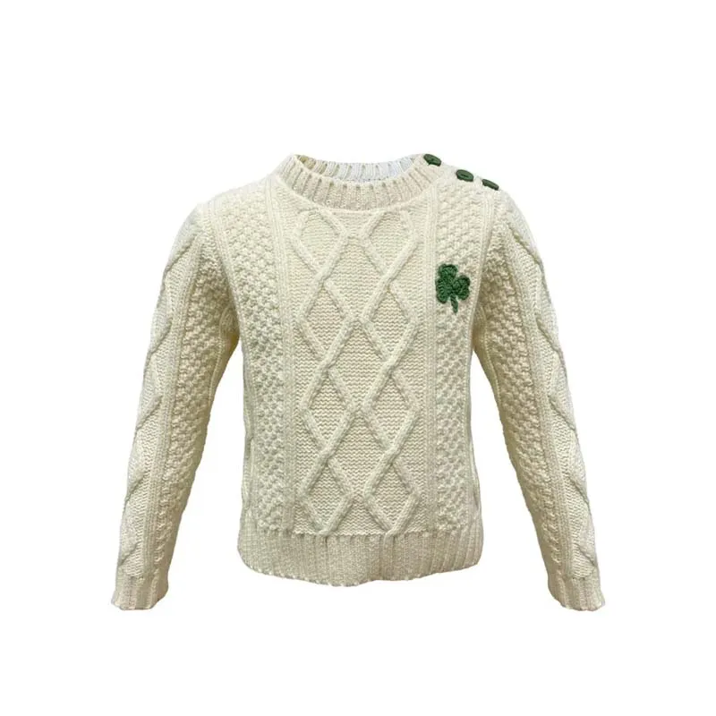 Kids Irish Knit Sweater with Shamrock