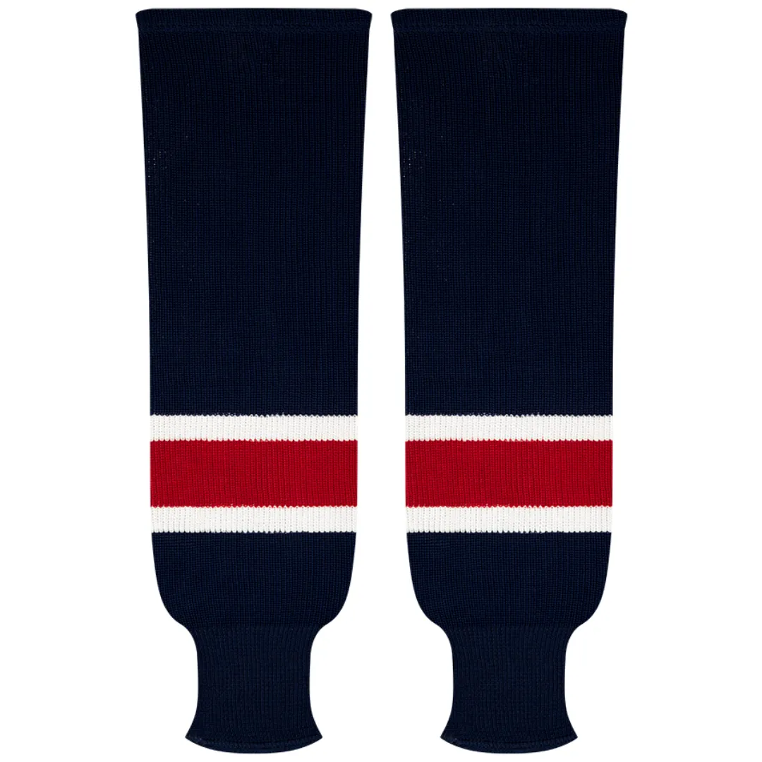 Kobe Sportswear 9847A Columbus Blue Jackets Away Pro Knit Ice Hockey Socks