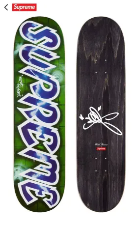 Lee Quinones Logo Blue Skateboard Art Deck by Supreme