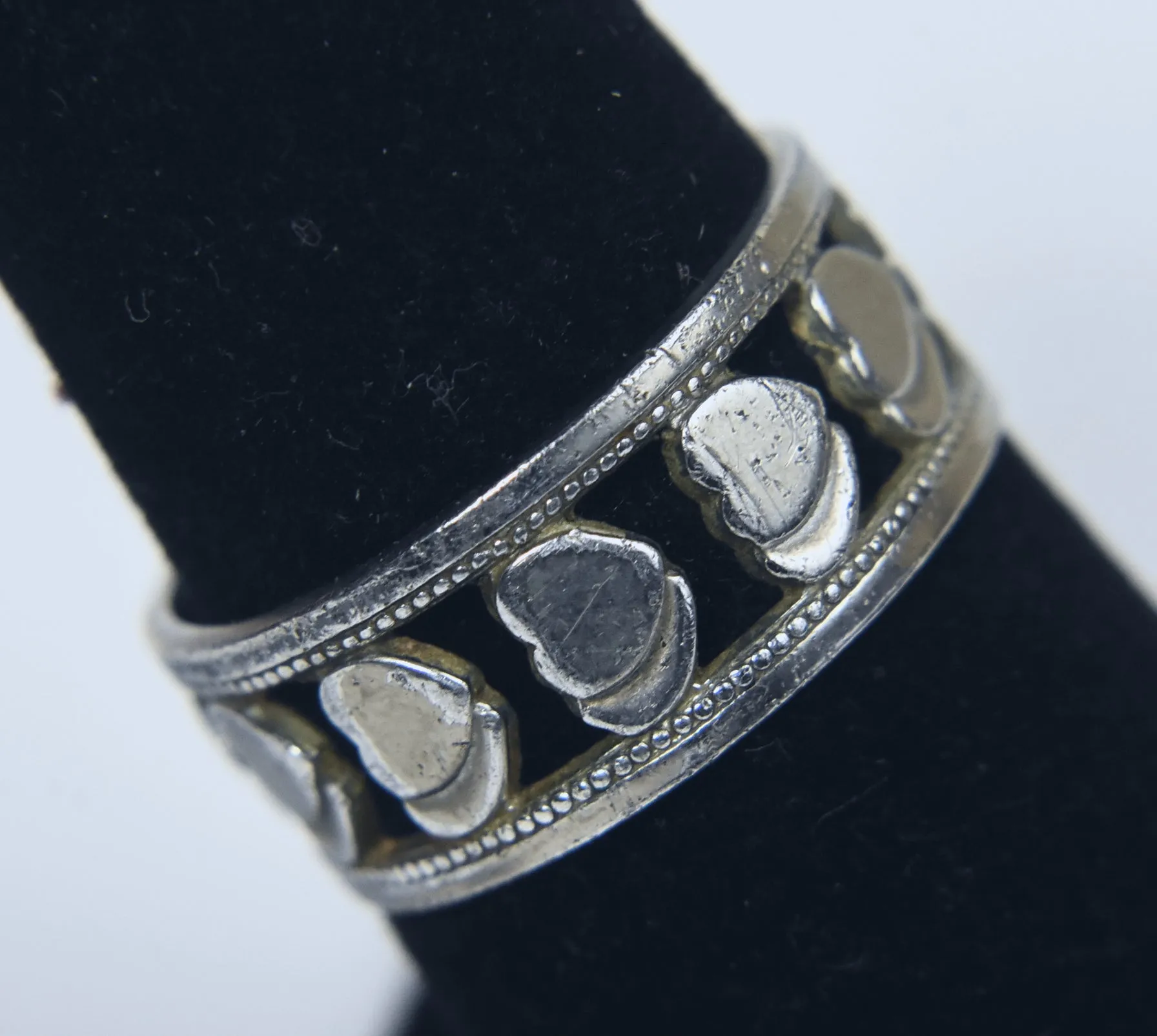 McGrath-Hamin - Vintage Sterling Silver 'Two Hearts' Pierced Design Band - Size 6.5