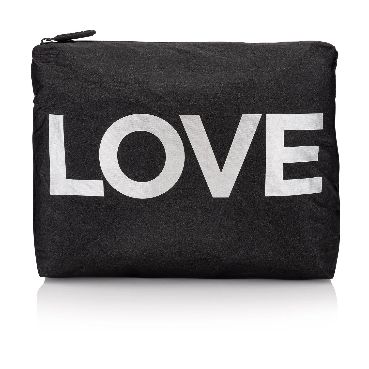 Medium Zipper Pack in Black with Silver "LOVE"