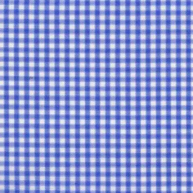 Mid Blue and White Twill Check Classic Custom Shirt 100c 70*70 Sar771a