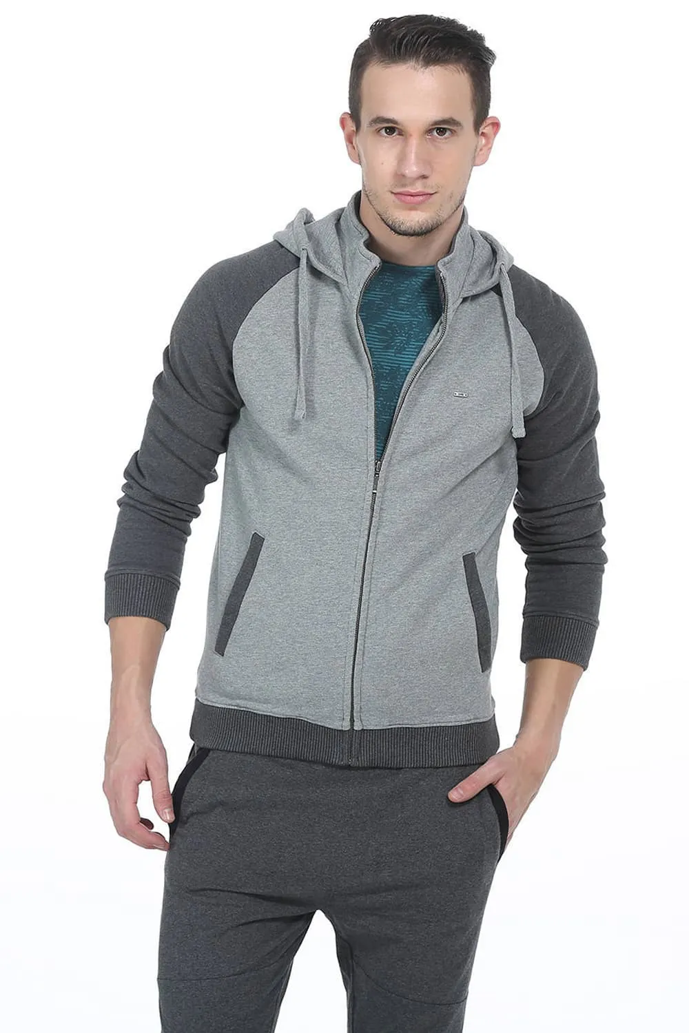 Muscle Fit Hooded Knit Jacket