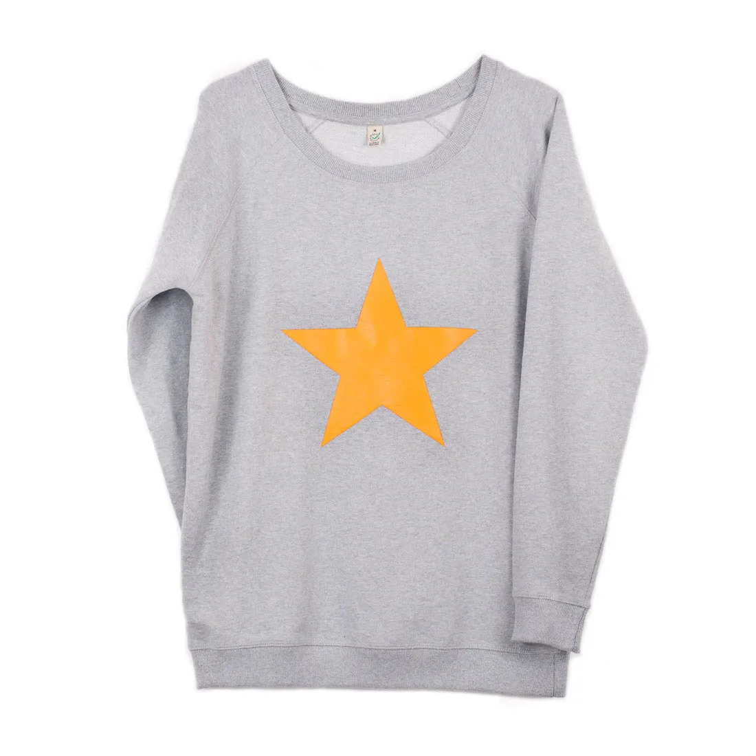 Neon orange star light grey sweat *just a few left!*