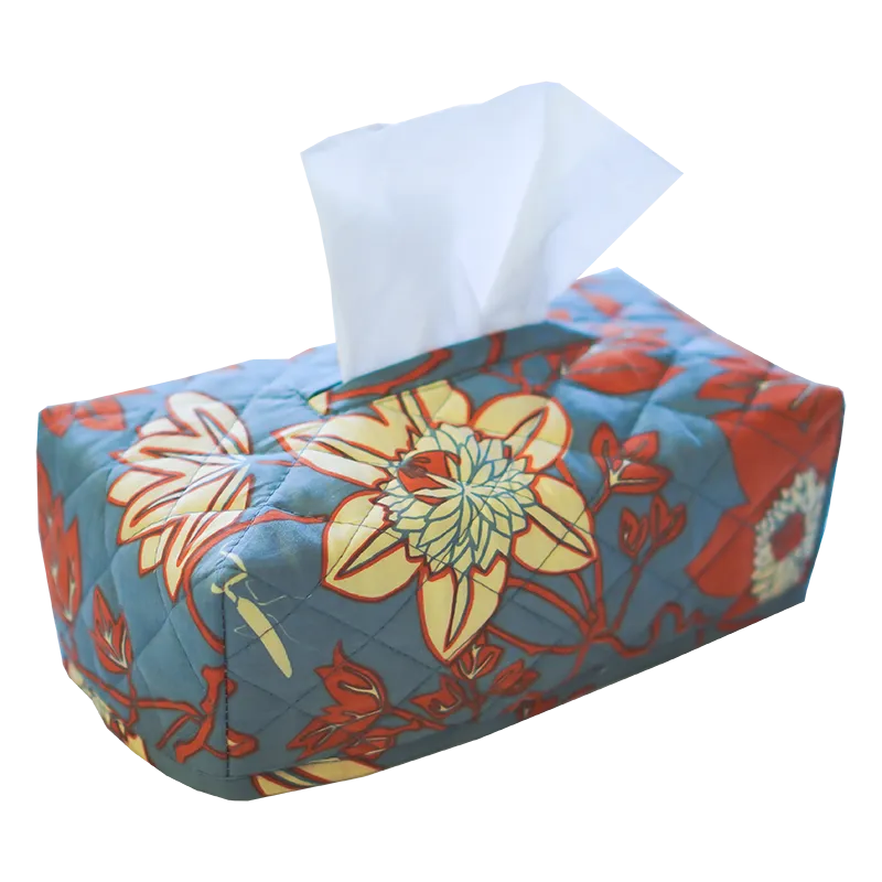 Passion Flower Blue Spice Tissue Box Cover