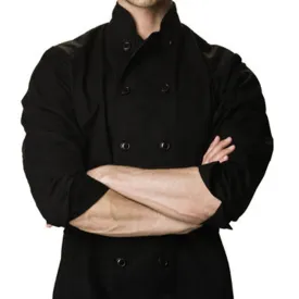 Pegasus Chefwear Black Chef Jackets Black Sewn-on Buttons