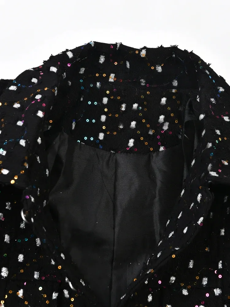 Pre Order:  Sequins Overstitch Deco Denim Jacket