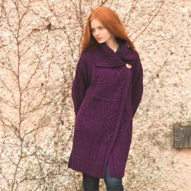 Purple Single Button Aran Cardigan Ireland