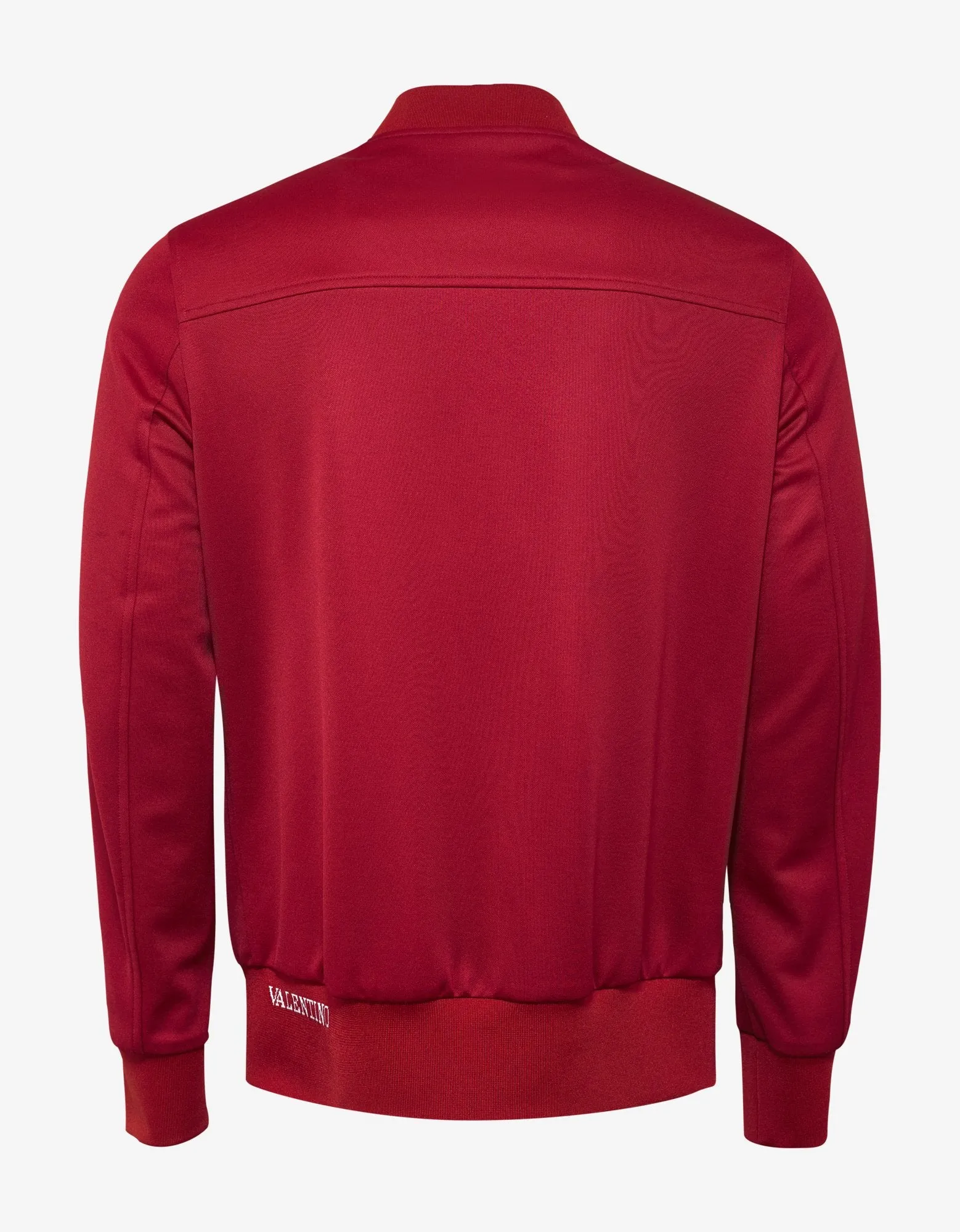 Red Track Jacket with White Stripes