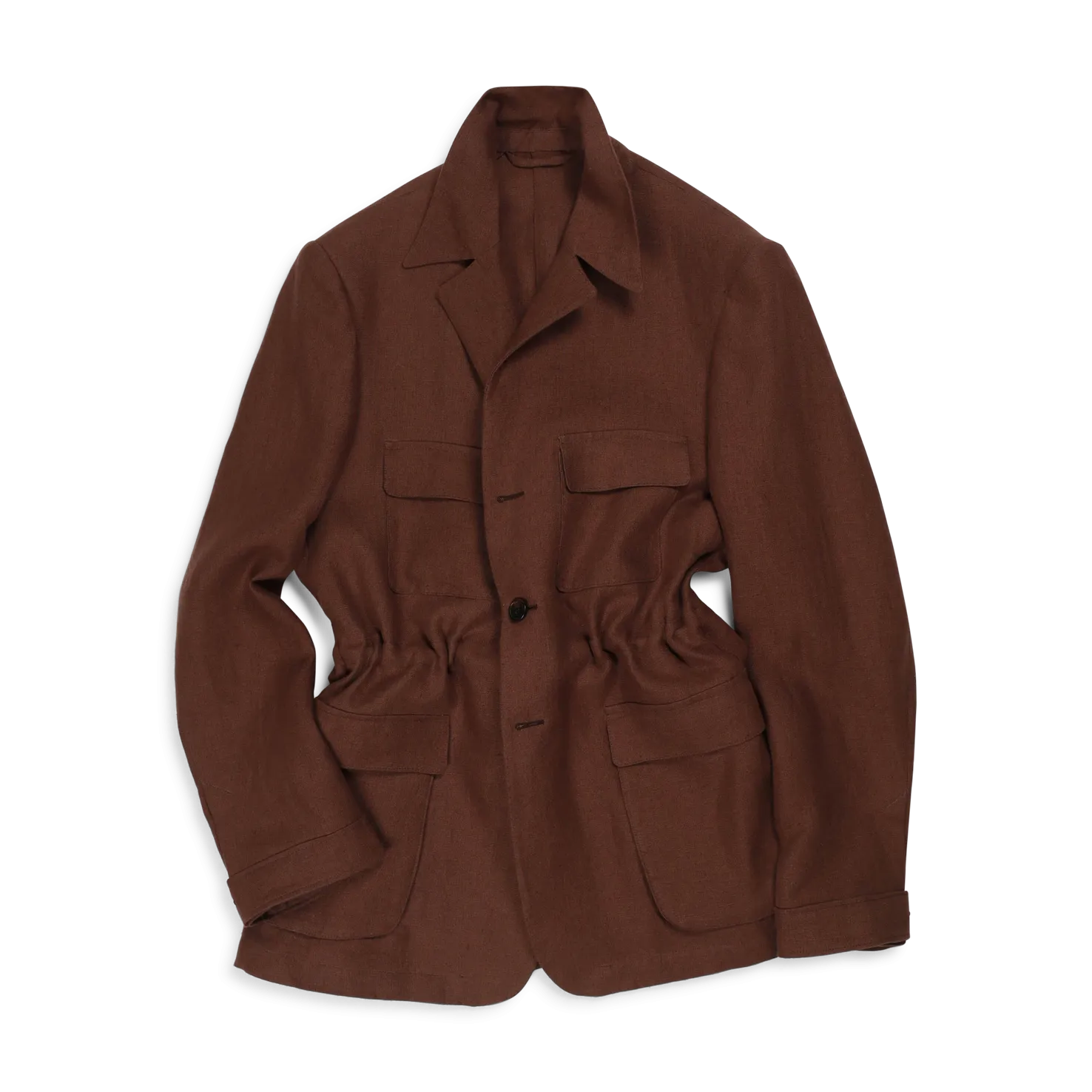 Safari Jacket in Chocolate Brown Linen