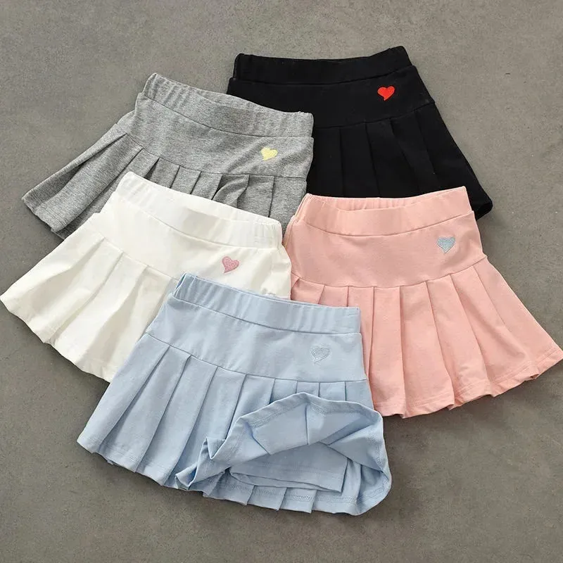 Safety Pants Thin Skirts for Children's Summer Dress with Children Girls New Versatile Pleated Skirt Pants