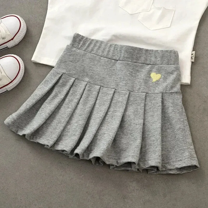 Safety Pants Thin Skirts for Children's Summer Dress with Children Girls New Versatile Pleated Skirt Pants