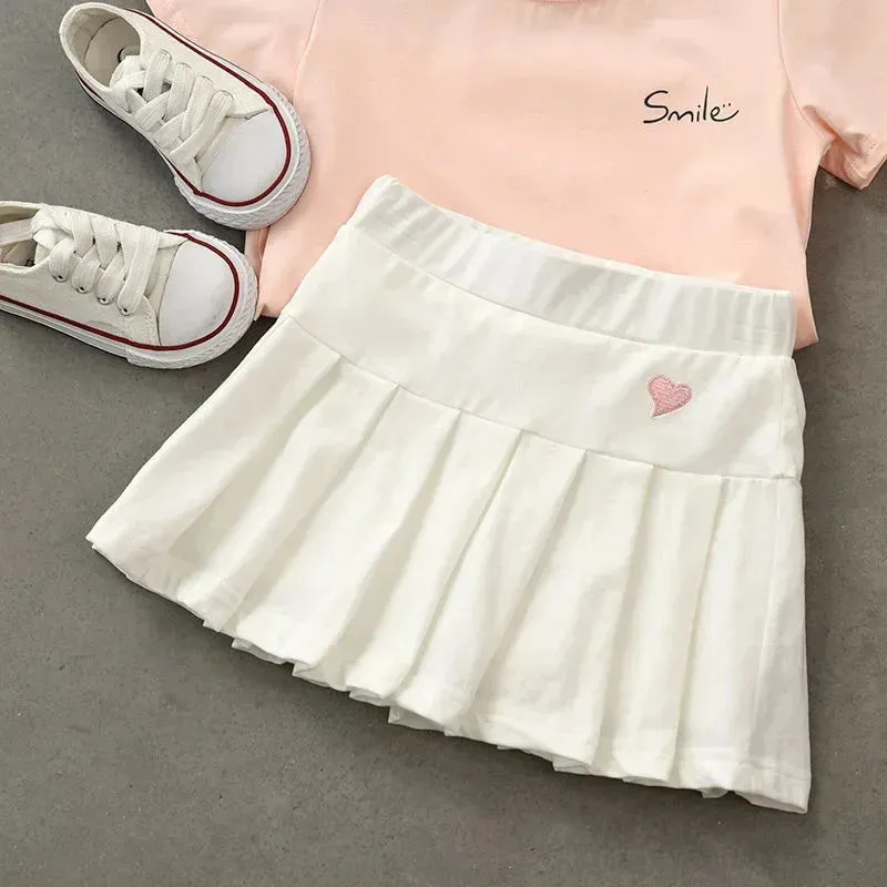 Safety Pants Thin Skirts for Children's Summer Dress with Children Girls New Versatile Pleated Skirt Pants