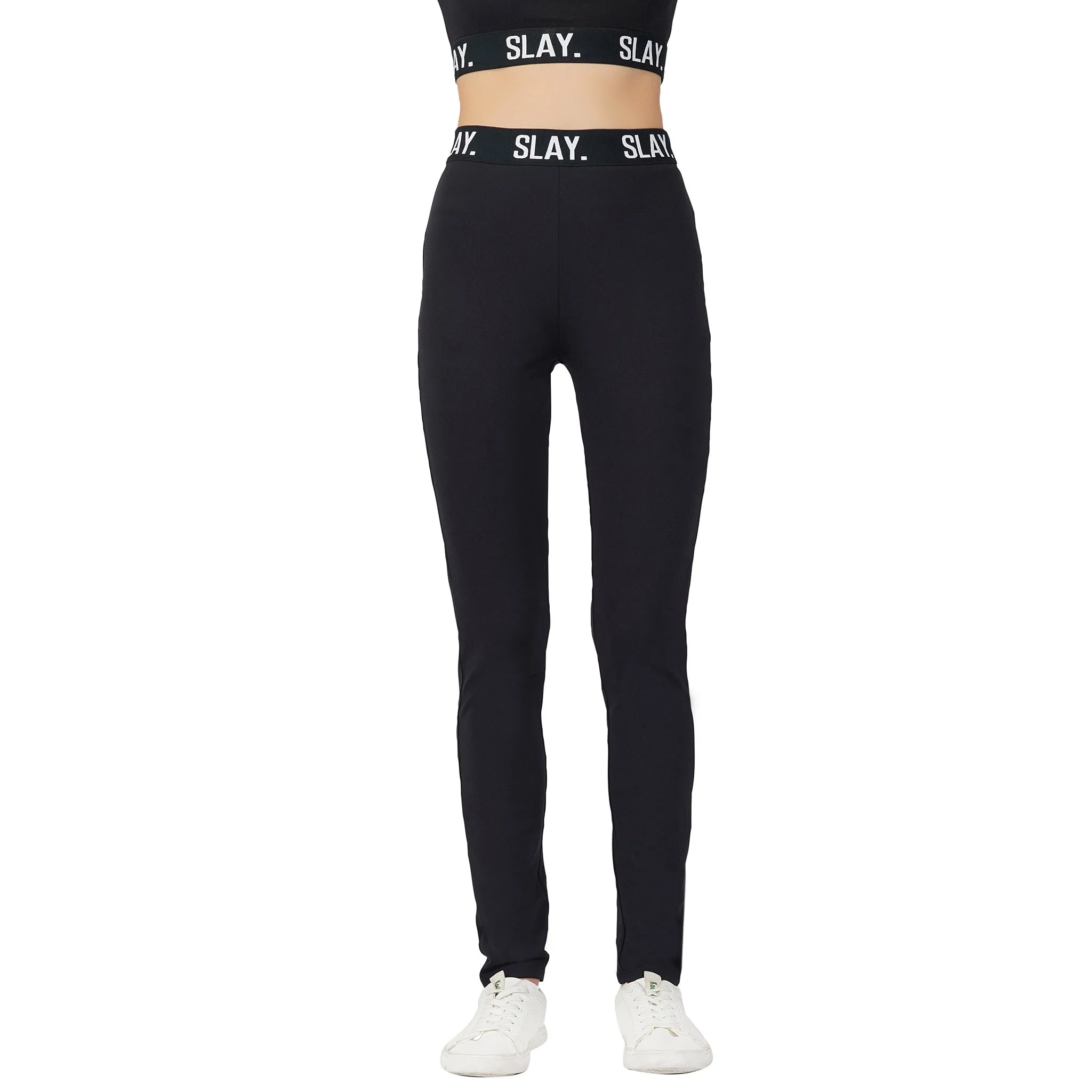 SLAY. Women's Black Activewear Jogger Pants