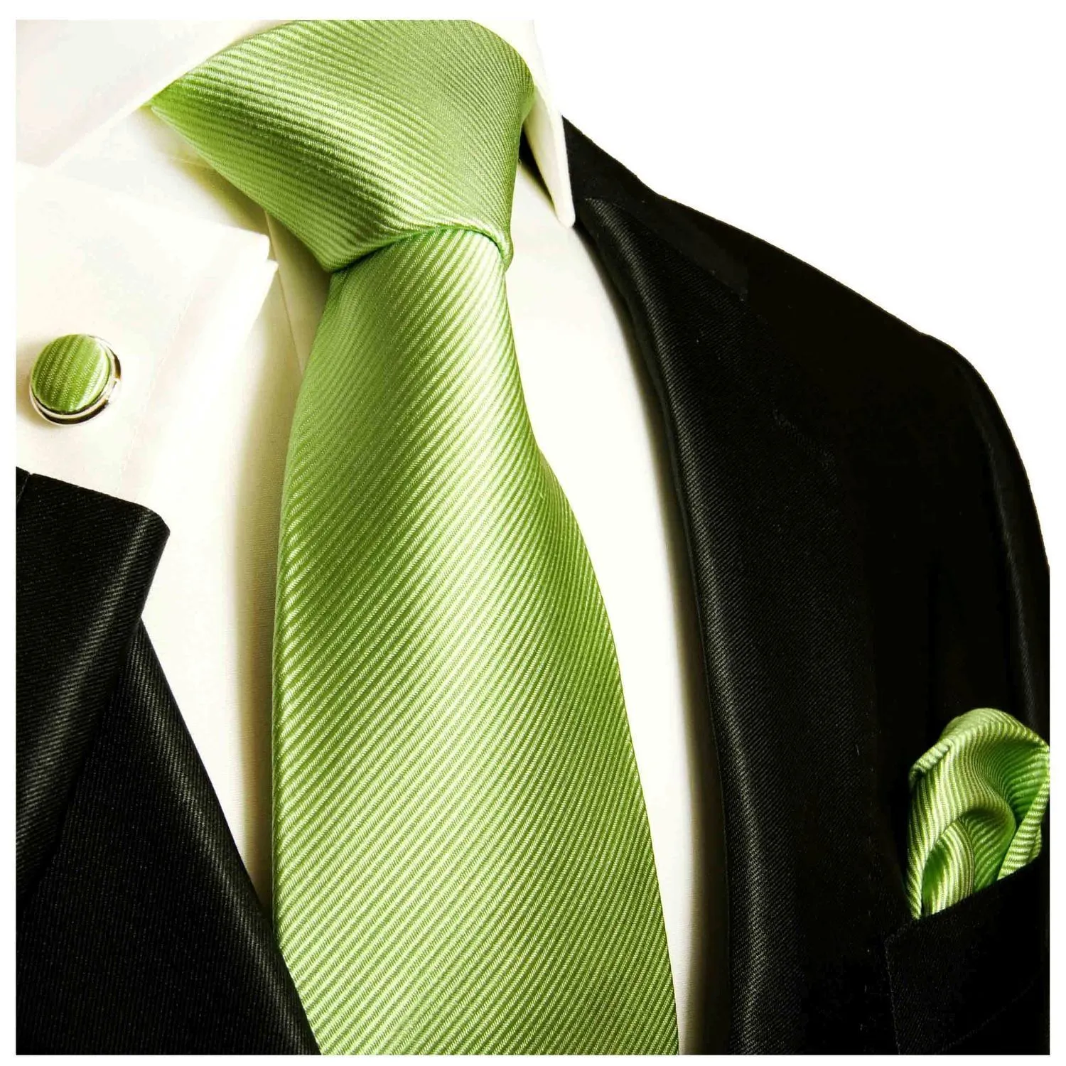 Solid Green Silk Necktie