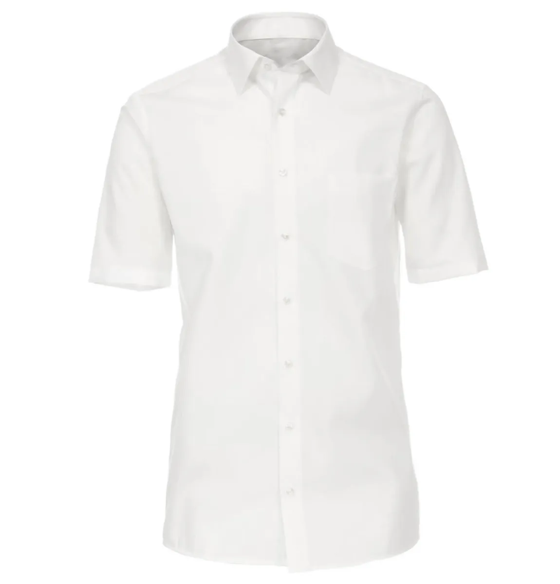 White Poplin Short Sleeve Dress Shirt